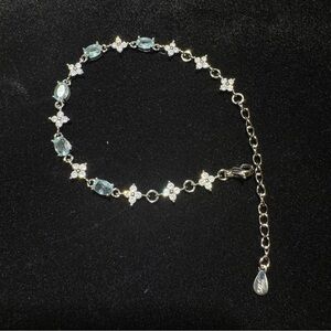 Elegant Silver and Blue Gemstone Bracelet